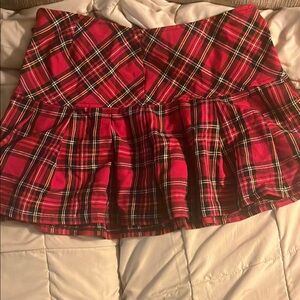 Tripp NYC Red Plaid Mini Skirt